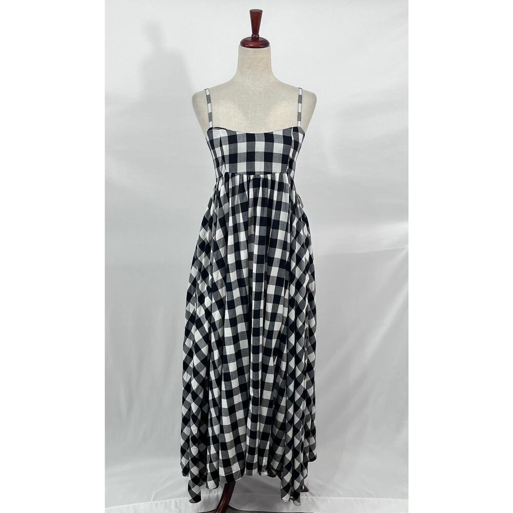 AZEEZA Sz XS Rachel Gingham Midi Dress NWT - Picture 2 of 14